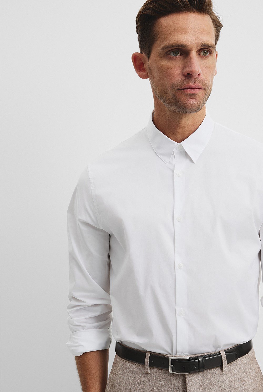 Long Sleeve Slim Fit Cotton Stretch Shirt