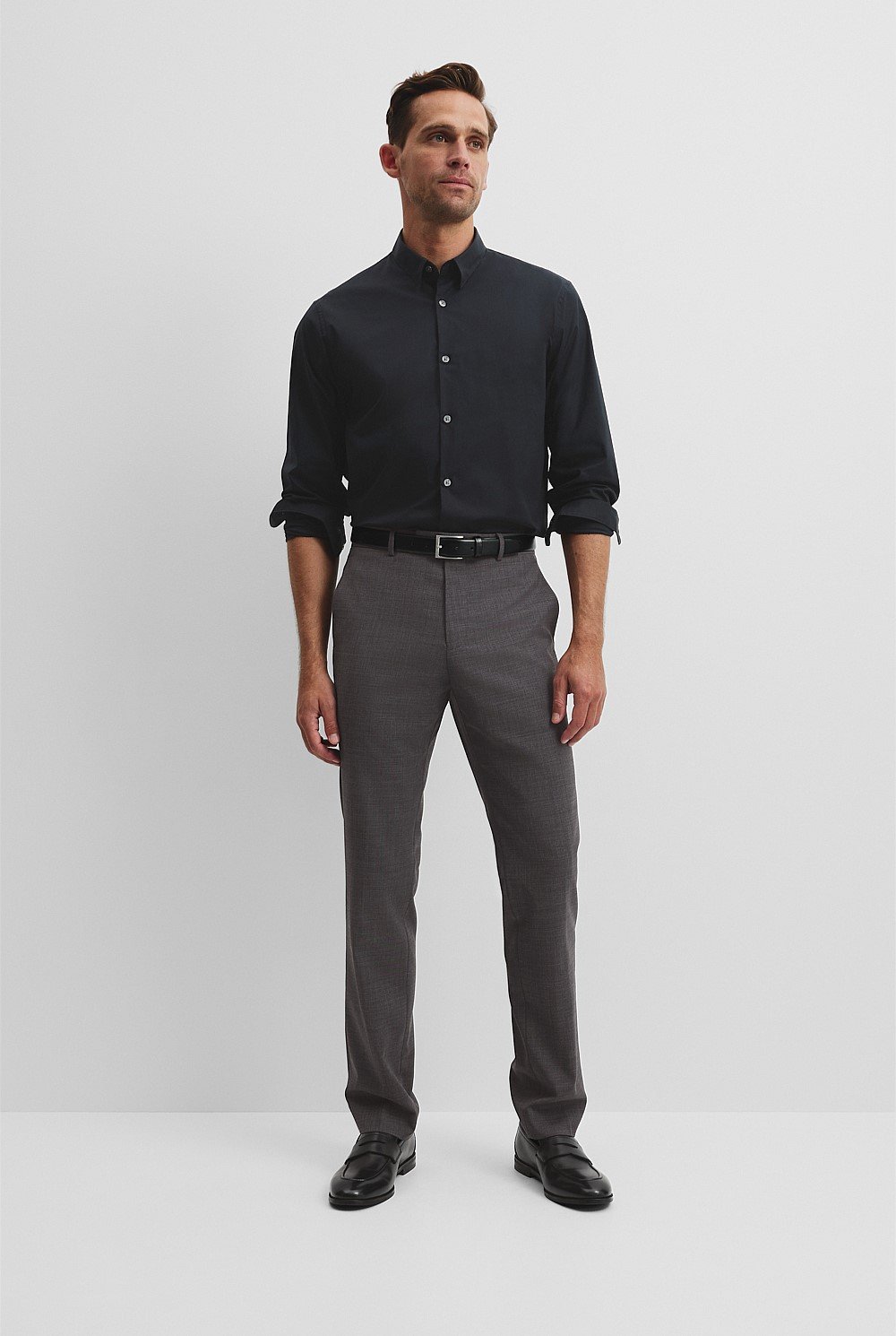 Long Sleeve Slim Fit Cotton Stretch Shirt