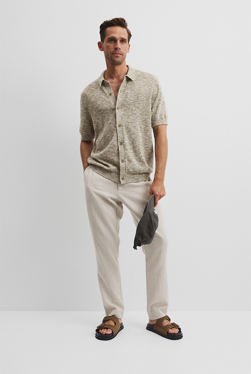 Linen Cotton Slub Knit Shirt