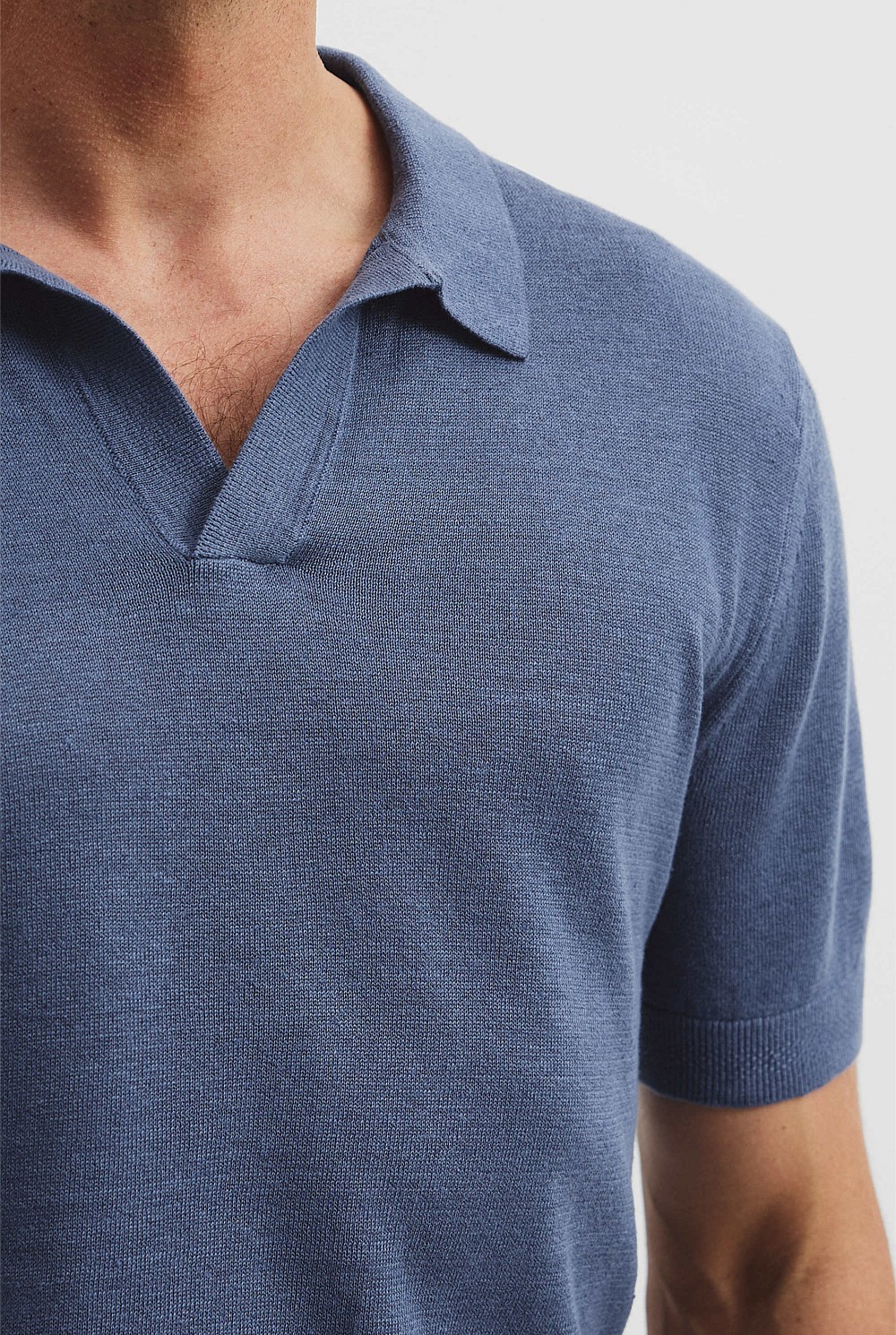 Linen Cotton Knit Trophy Polo