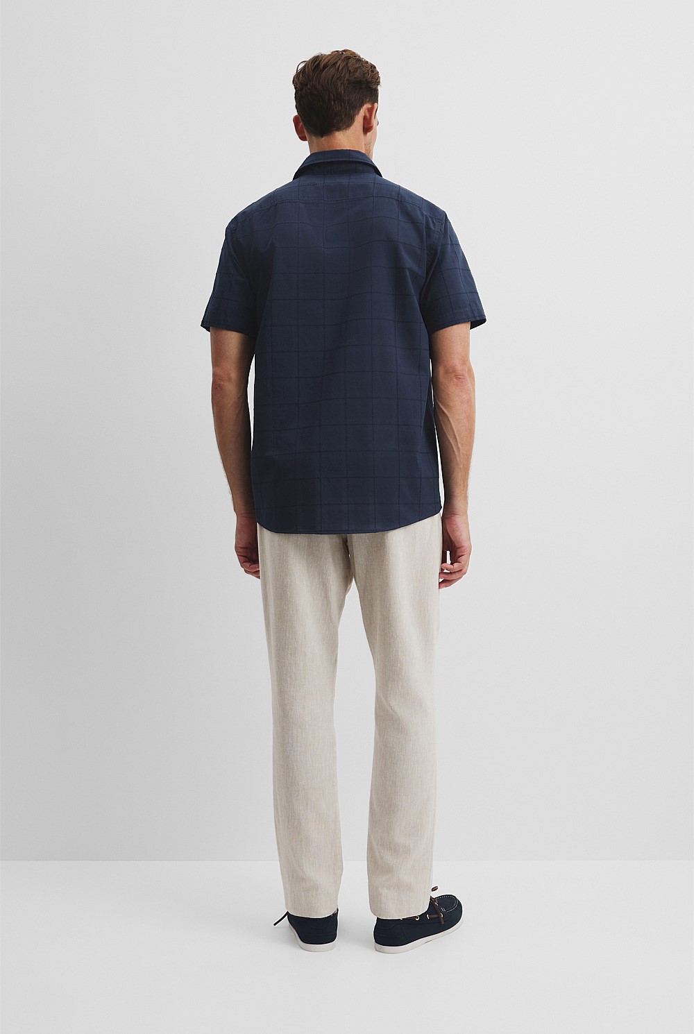 Short Sleeve Regular Fit Cotton Woven Check Shirt