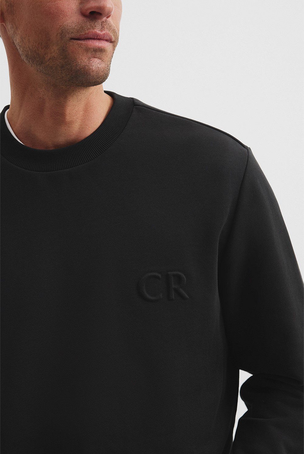 Australian Cotton Embossed Logo Crew Neck