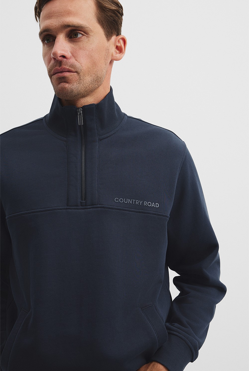 Australian Cotton Modern Logo Half Zip Sweat