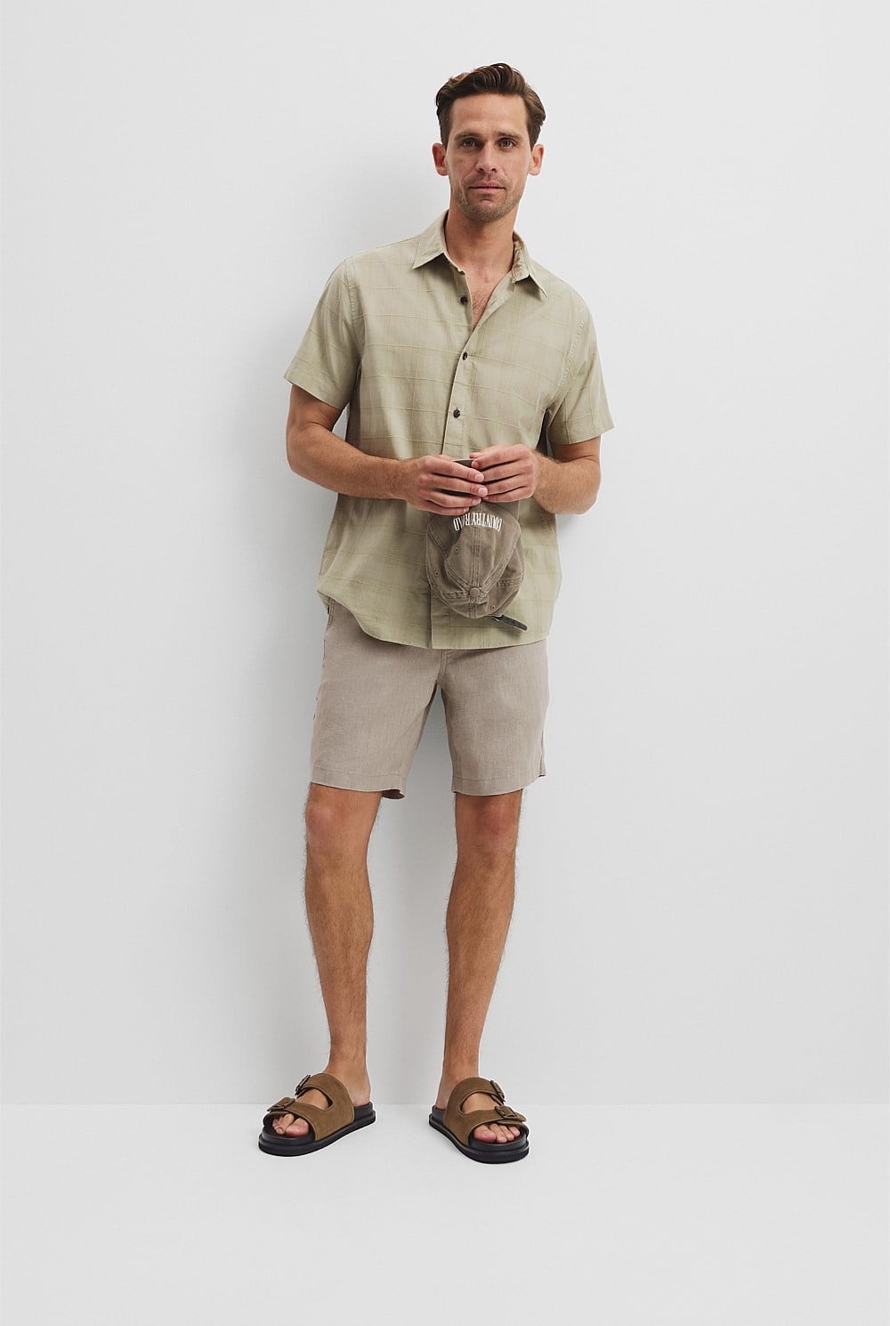 Short Sleeve Regular Fit Cotton Woven Check Shirt