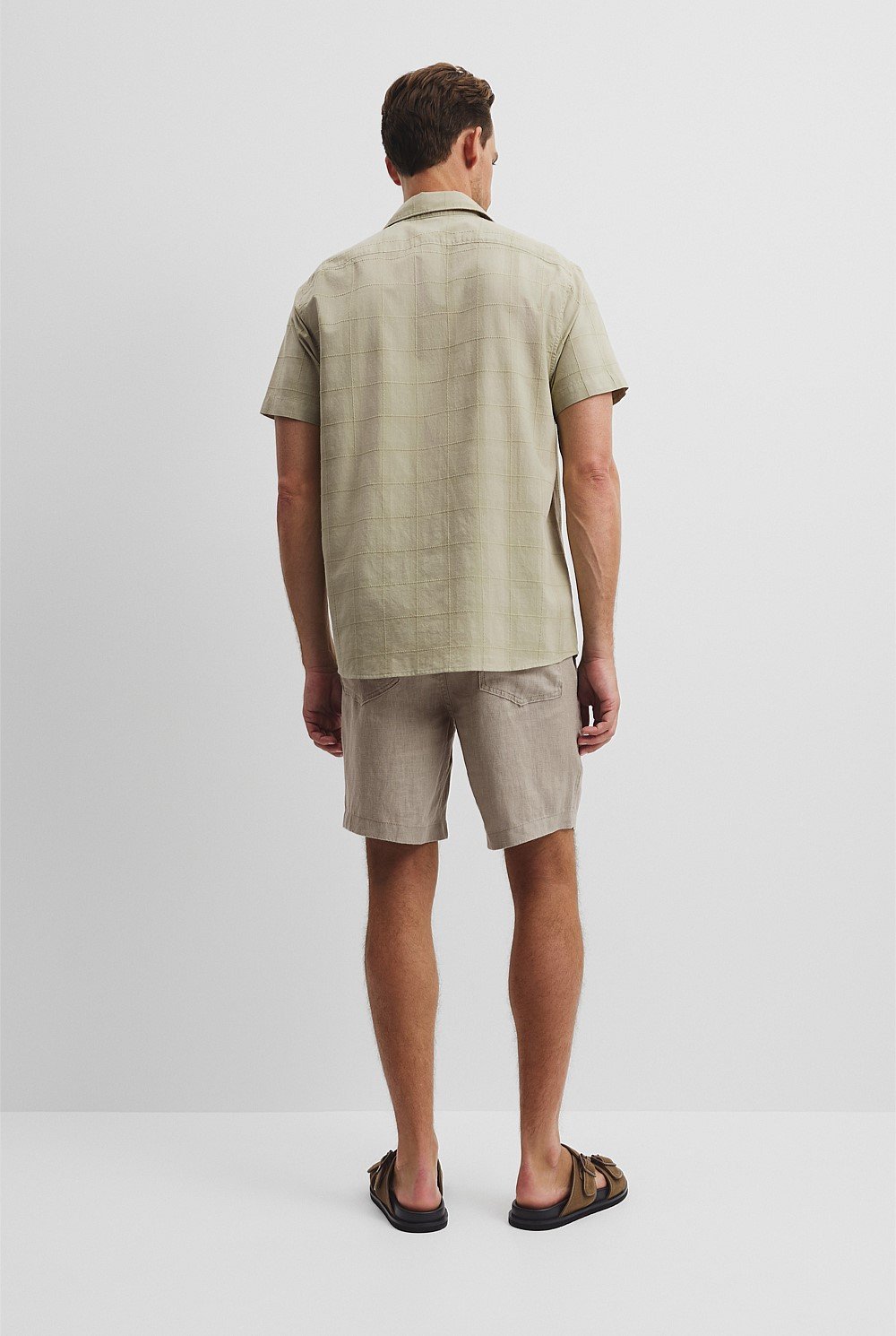 Short Sleeve Regular Fit Cotton Woven Check Shirt