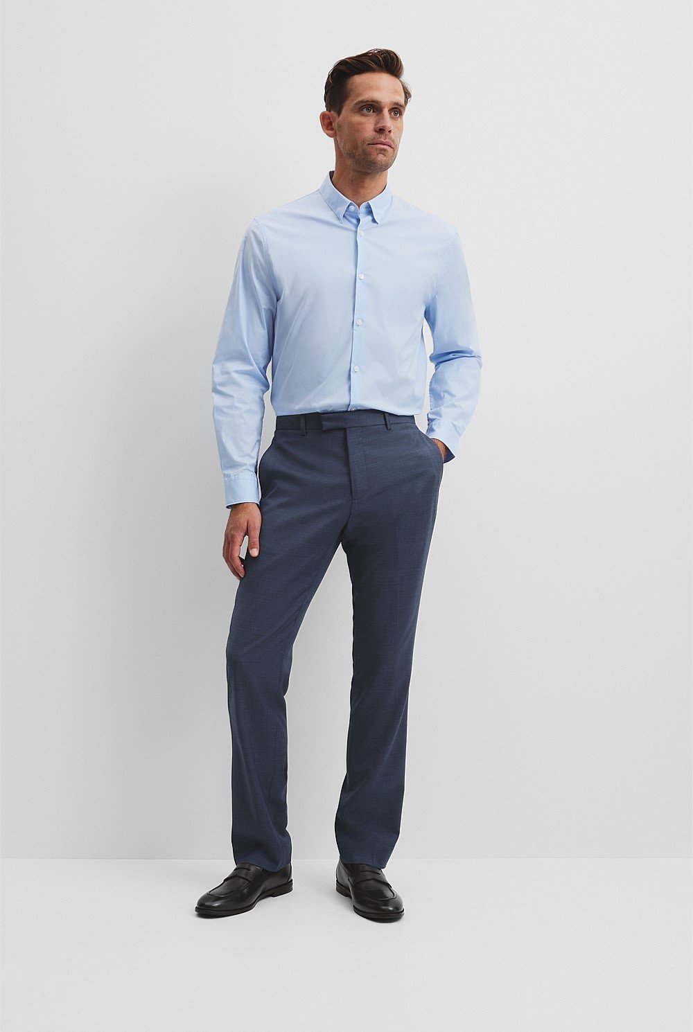 Long Sleeve Slim Fit Cotton Stretch Shirt