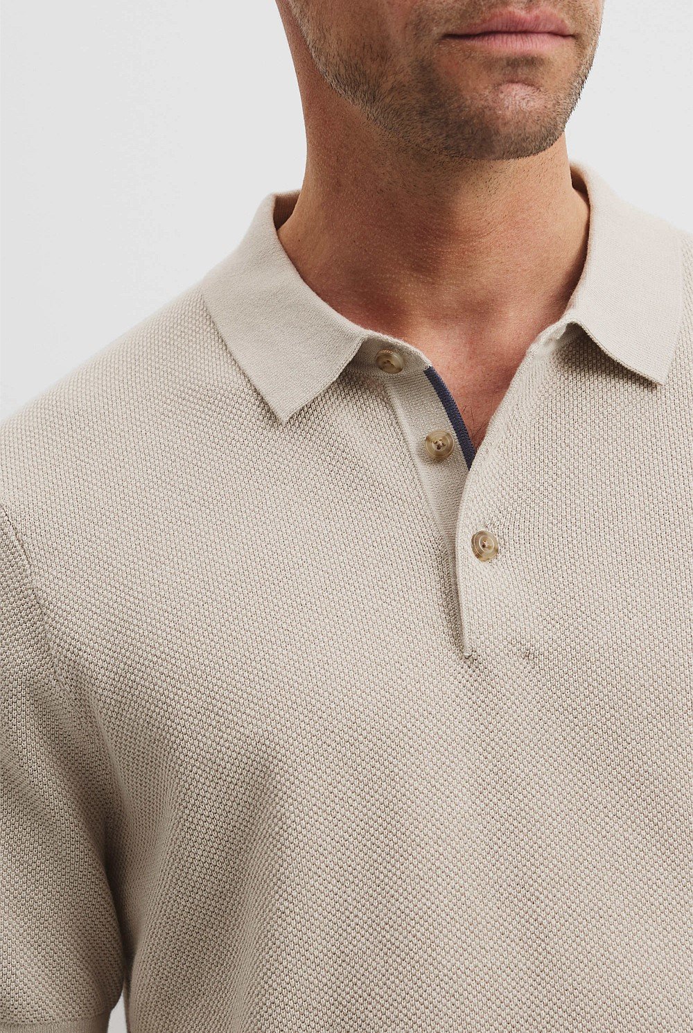 Short Sleeve Good Earth Cotton Pique Knit Polo