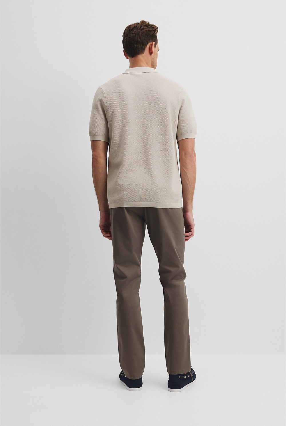 Short Sleeve Good Earth Cotton Pique Knit Polo