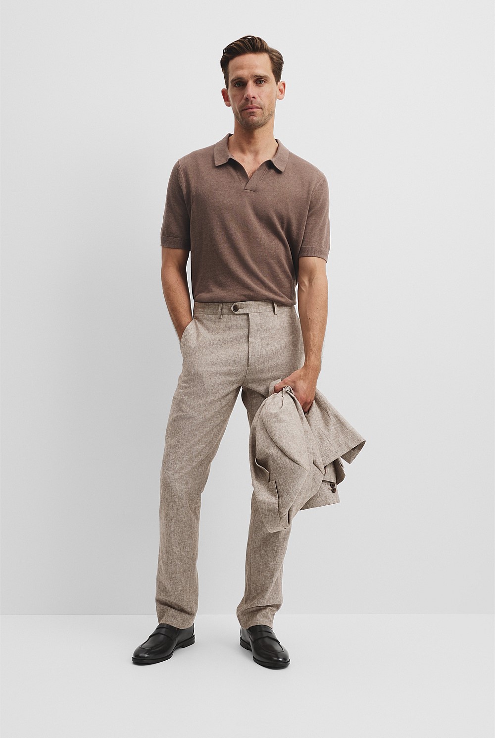 Linen Cotton Knit Trophy Polo