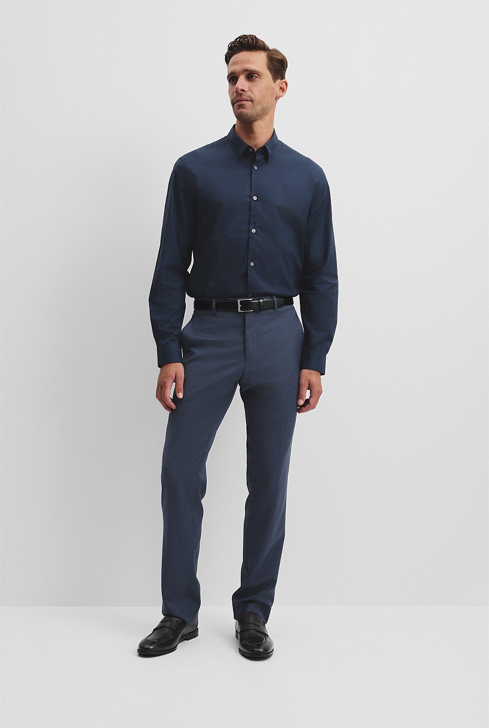 Long Sleeve Slim Fit Cotton Stretch Shirt