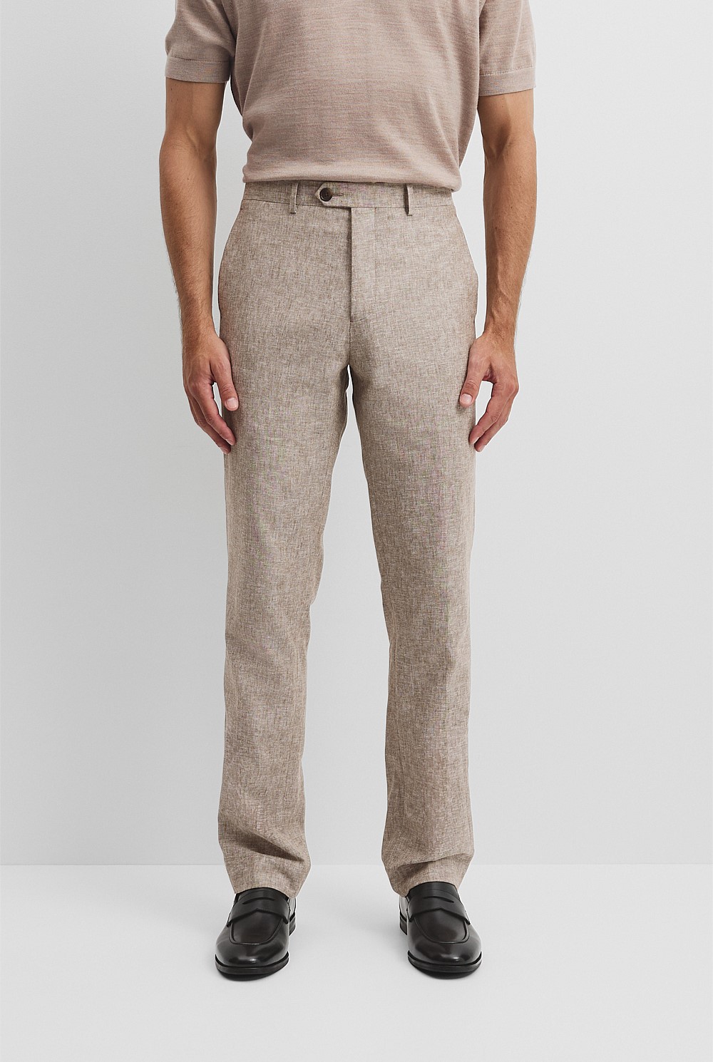 Regular Fit Linen Cotton Tailored Pant