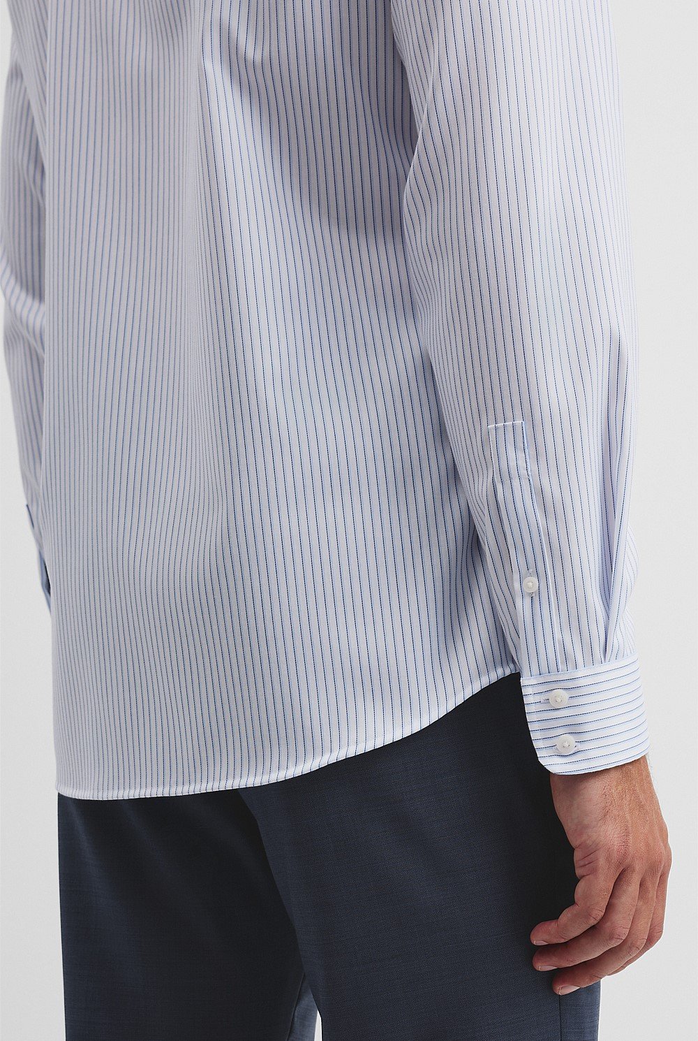 Slim Fit Stripe Travel Shirt