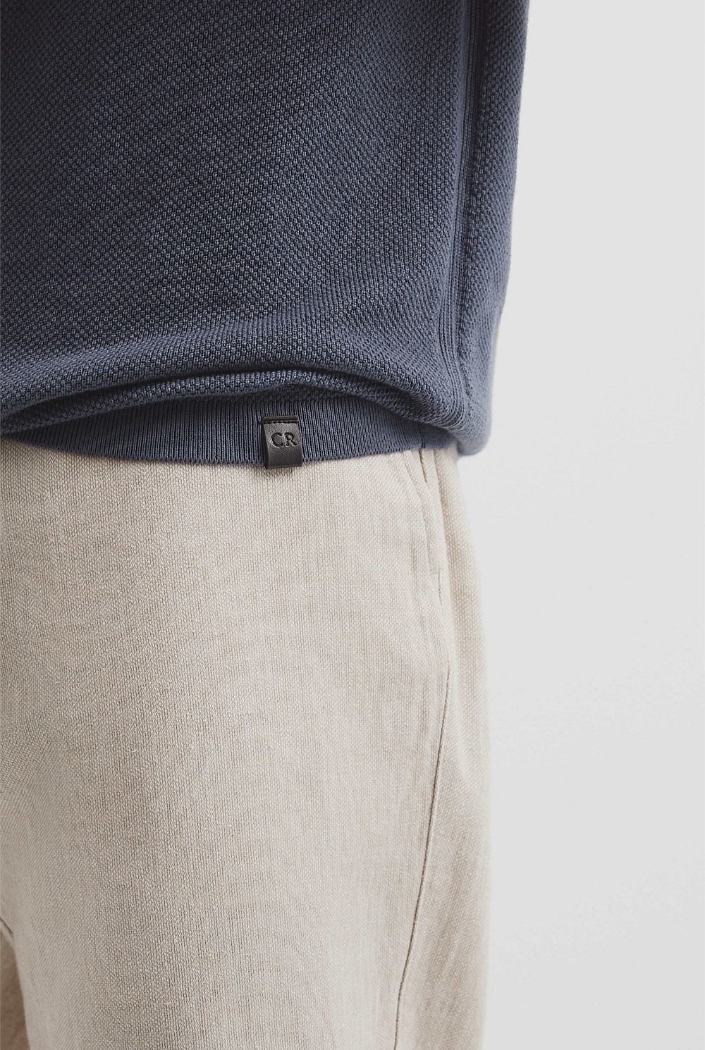 Short Sleeve Good Earth Cotton Pique Knit Polo