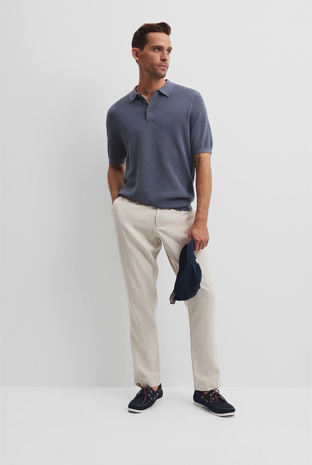 Short Sleeve Good Earth Cotton Pique Knit Polo