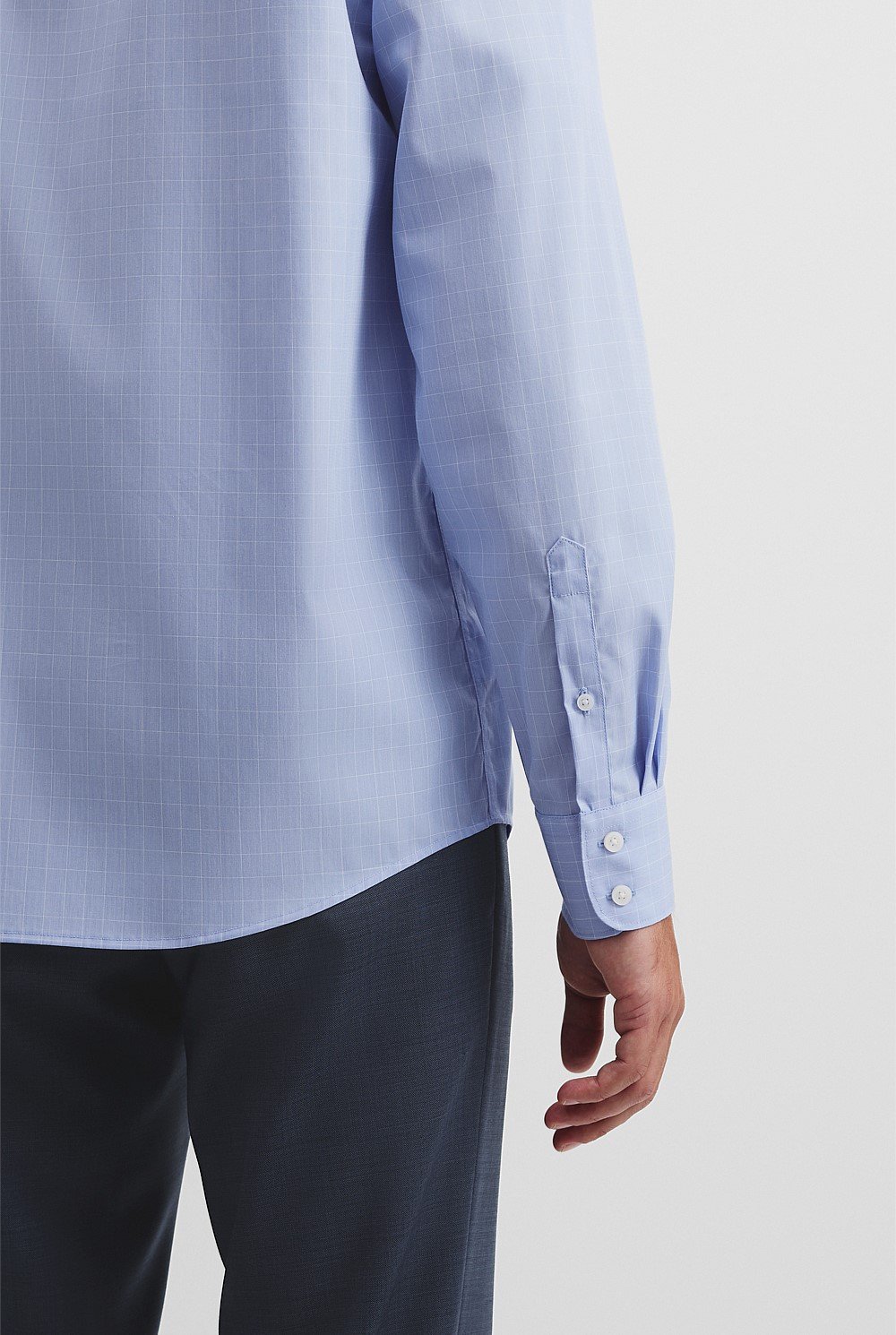 Regular Fit Grid Check Travel Shirt