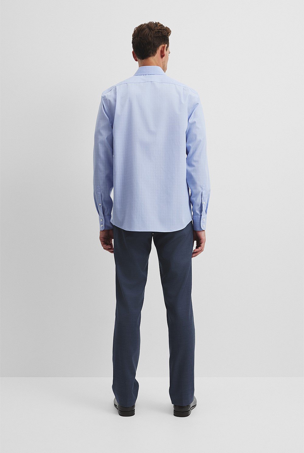 Regular Fit Grid Check Travel Shirt