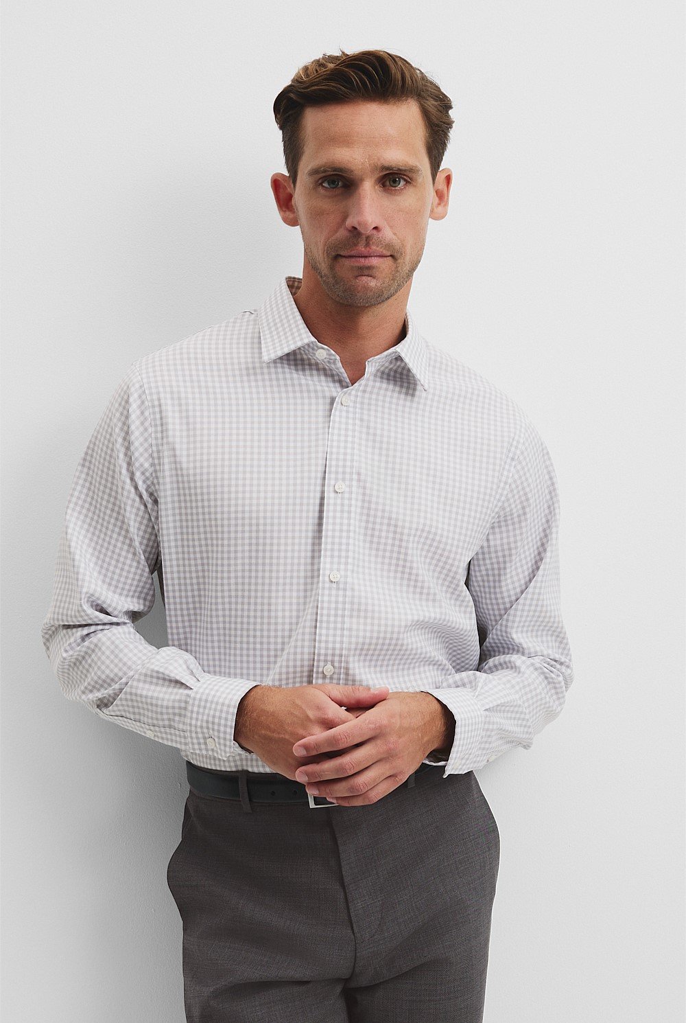 Regular Fit Gingham Travel Shirt