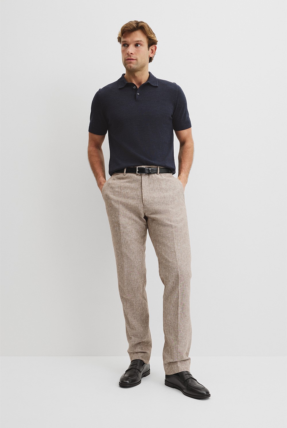 Australian Merino Short Sleeve Button Knit Polo