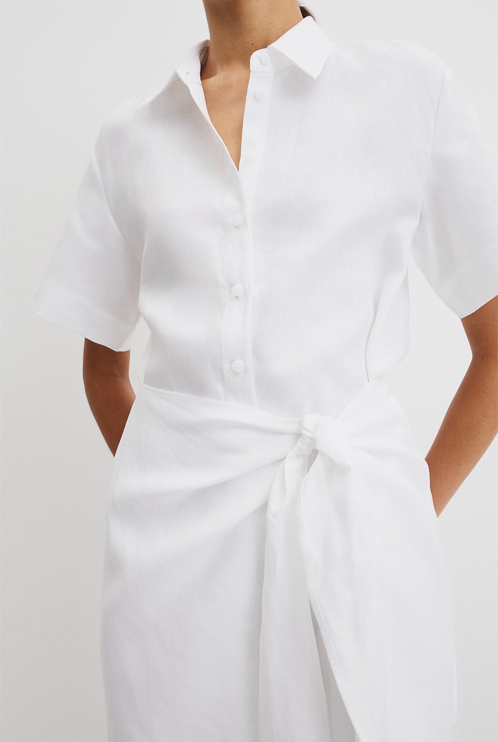 Organically Grown Linen Mini Shirt Dress