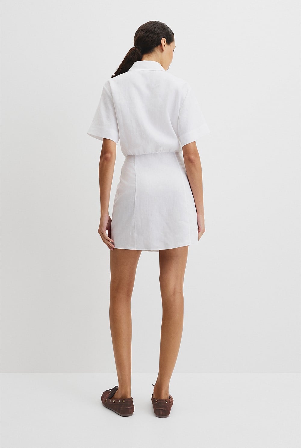 Organically Grown Linen Mini Shirt Dress