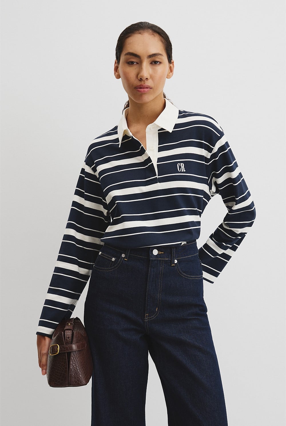 Australian Cotton Stripe Rugby Polo Sweat