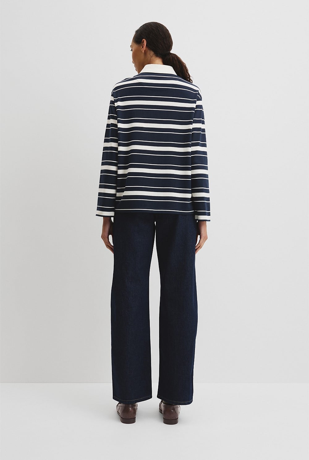 Australian Cotton Stripe Rugby Polo Sweat