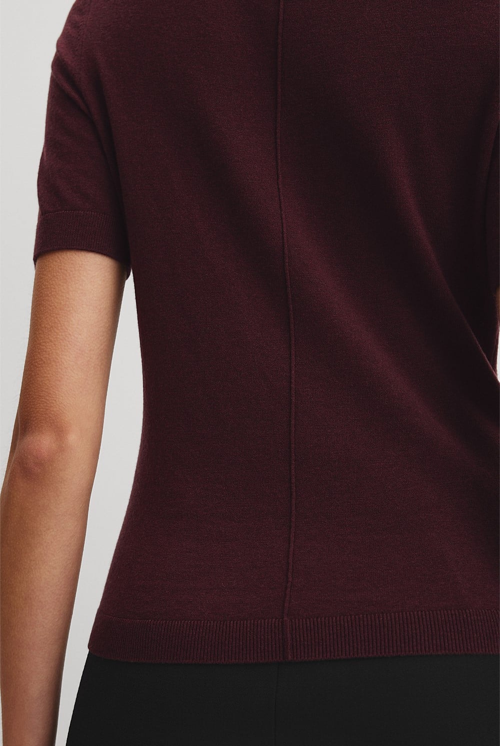 Short Sleeve Wool Silk Knit