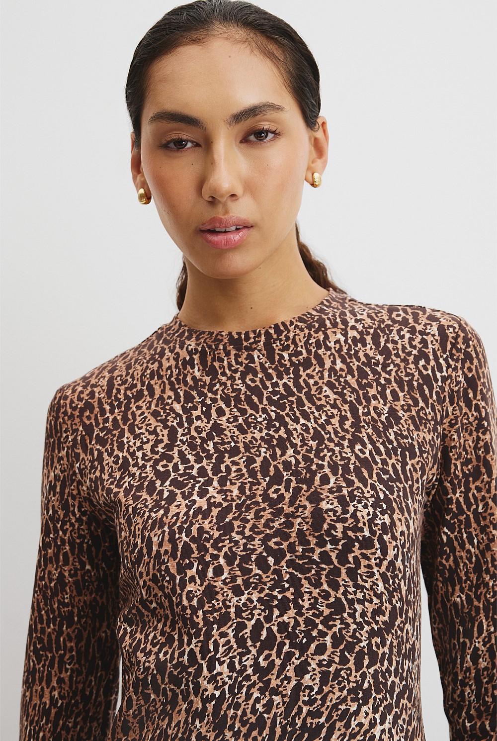 Australian Cotton Blend Print Jersey Dress