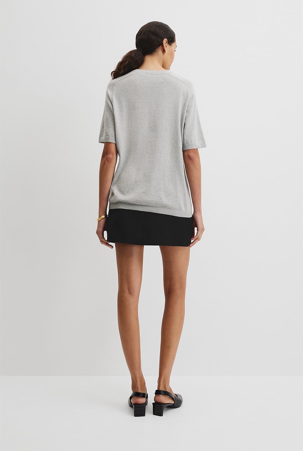 Organically Grown Cotton Blend Cashmere Blend T-Shirt