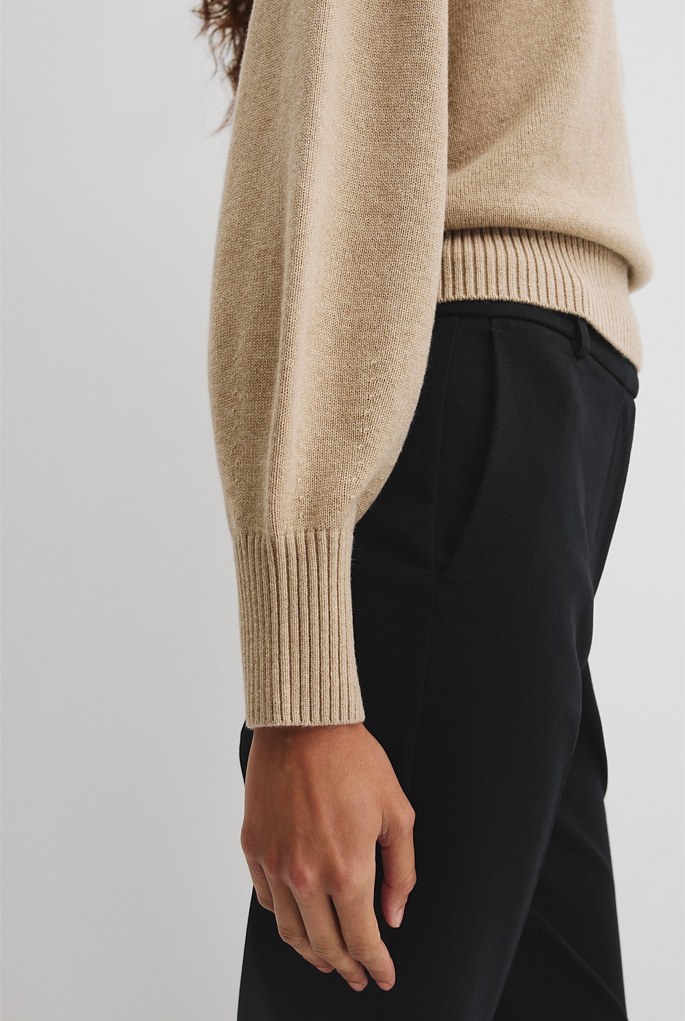 Crop Crew Neck Knit