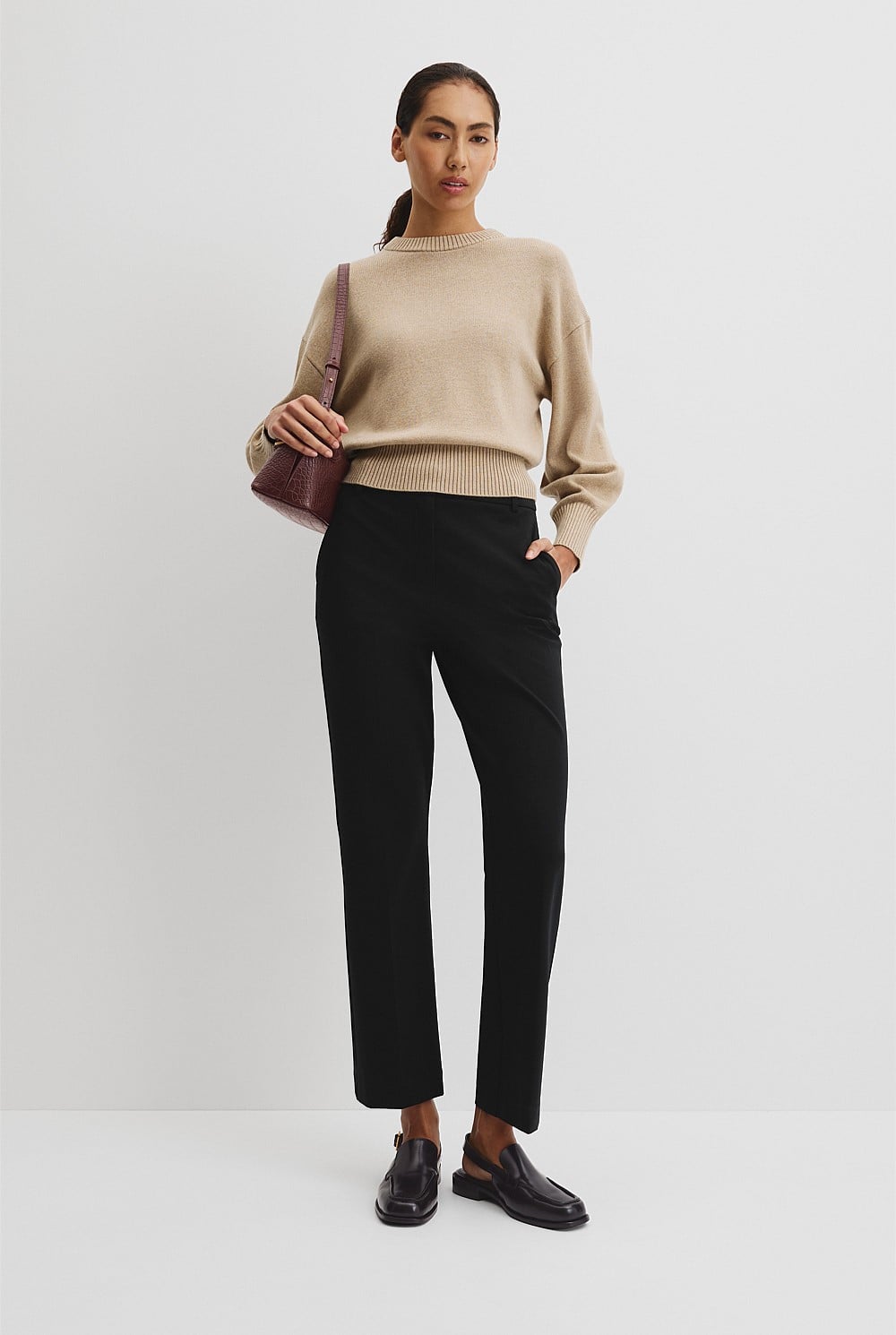 Crop Crew Neck Knit