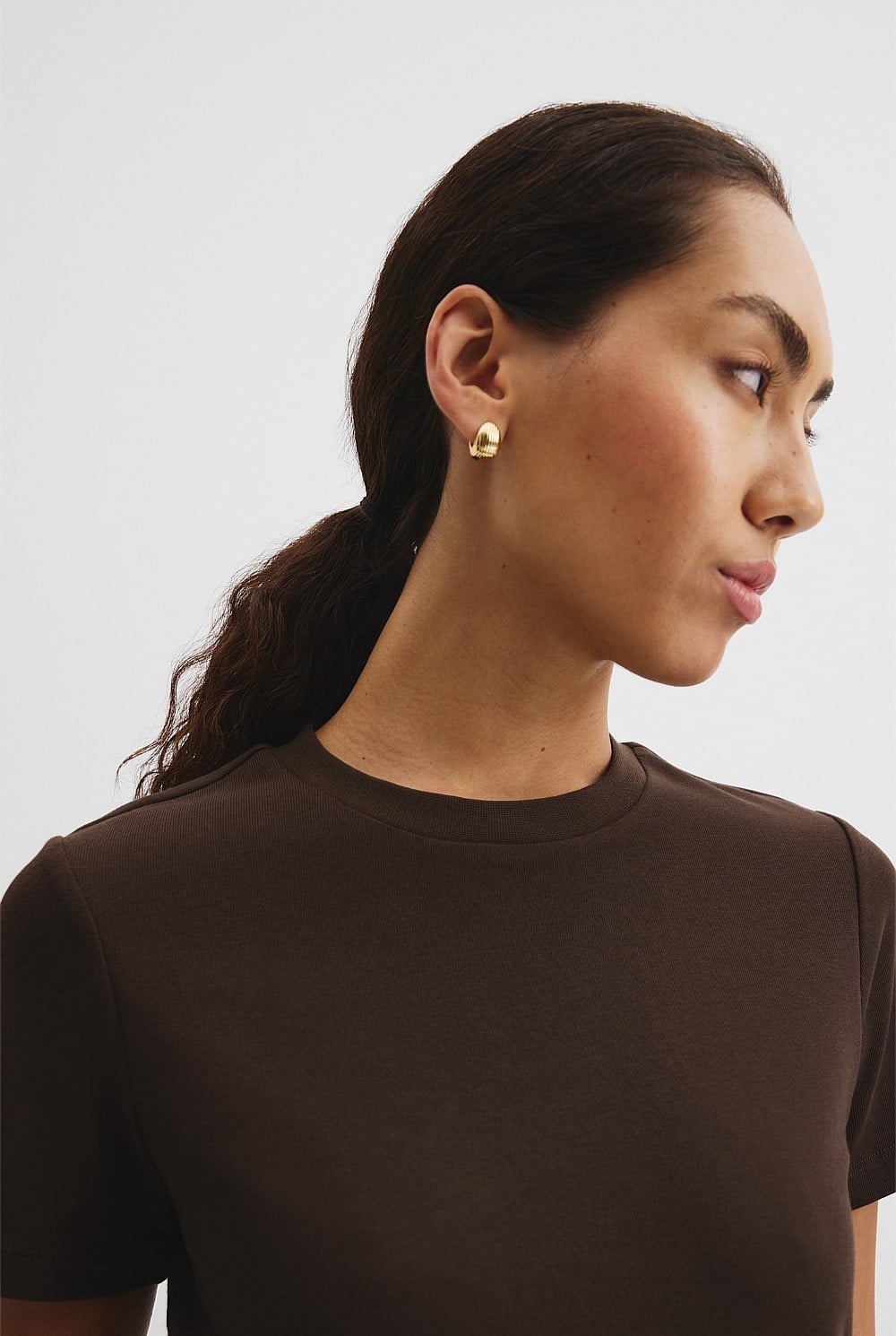 Australian Cotton Blend Fitted T-Shirt