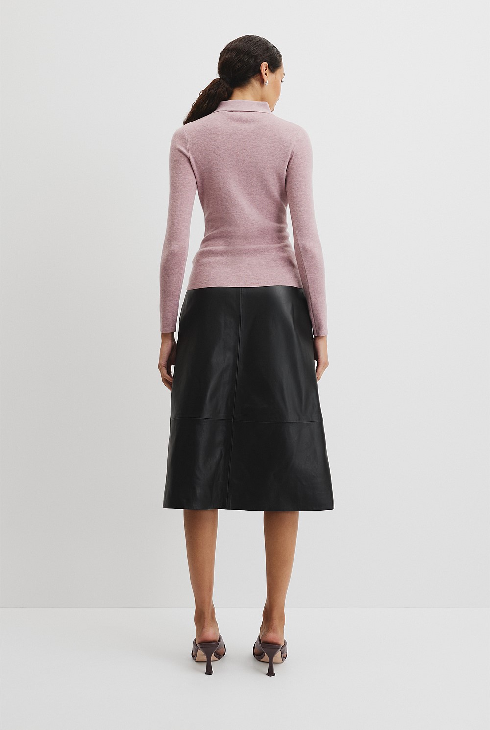 Wool Silk Collared Knit