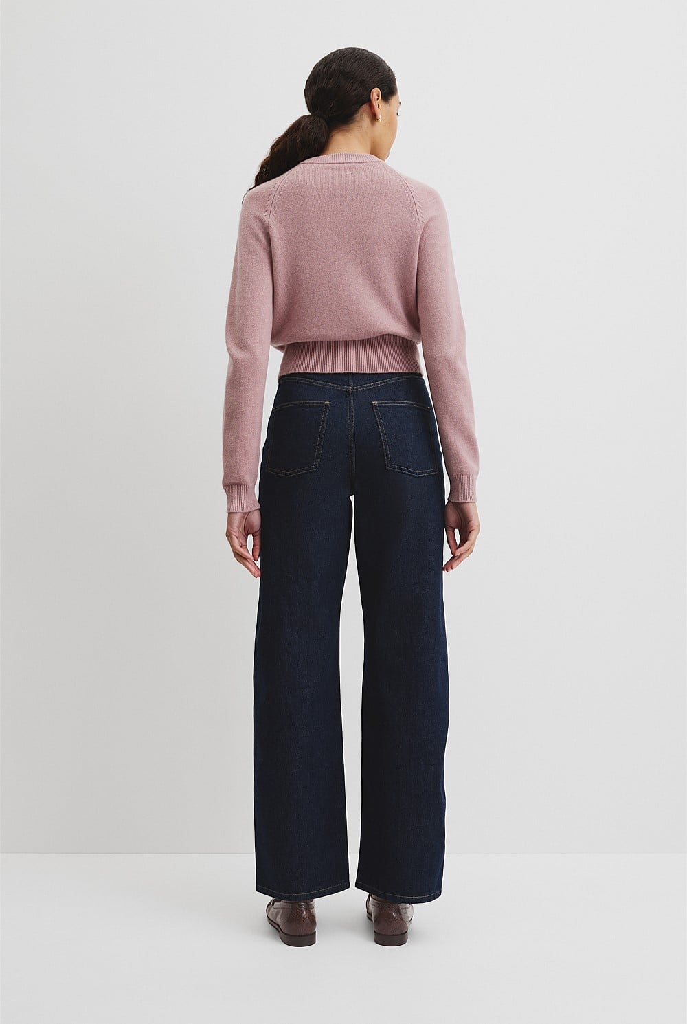 Cotton Cashmere Crew Neck Cardigan