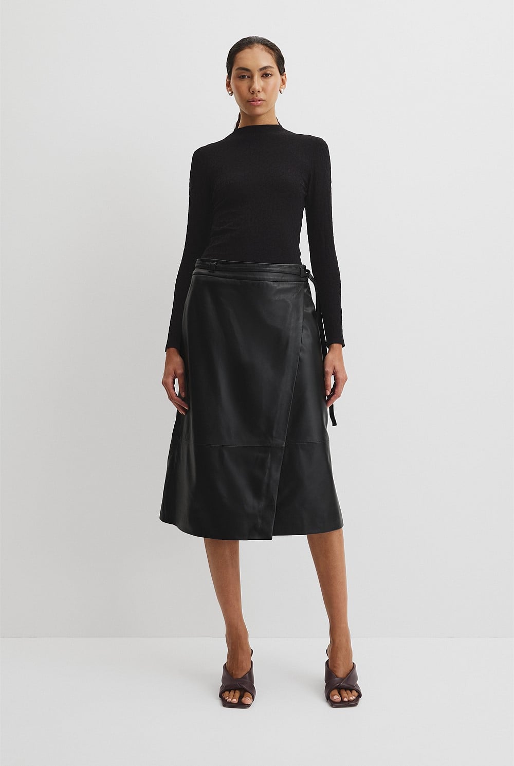 Leather Wrap Skirt