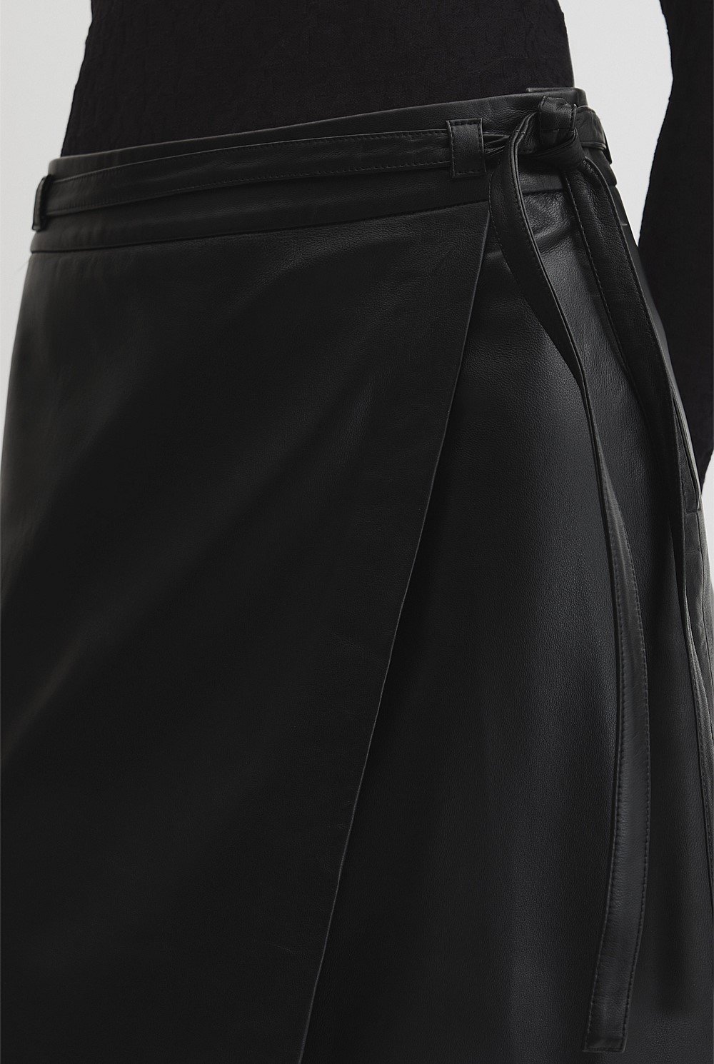 Leather Wrap Skirt