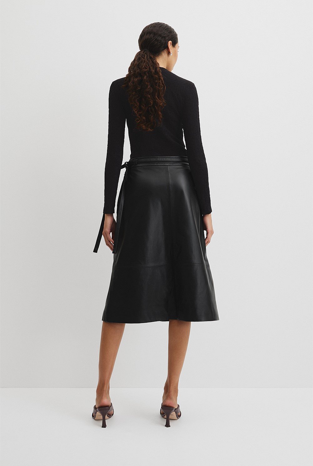 Leather Wrap Skirt