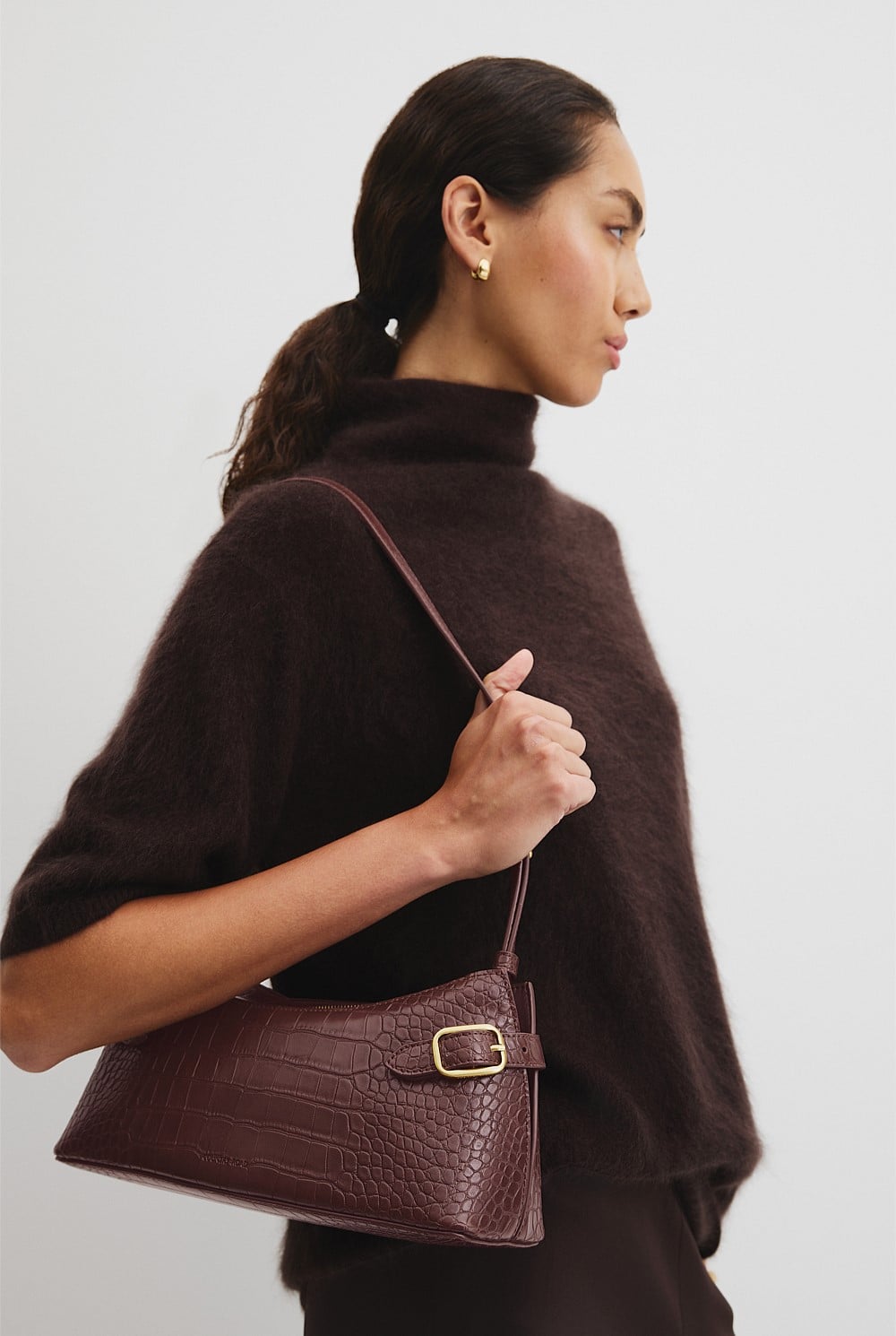 Buckle Detail Shoulder Bag