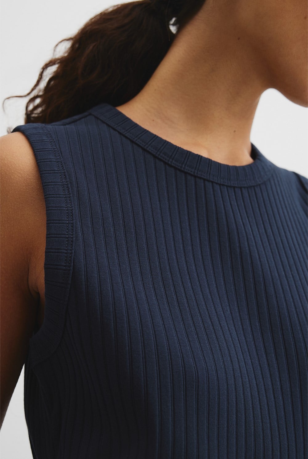 Australian Cotton Blend Fitted Rib Tank