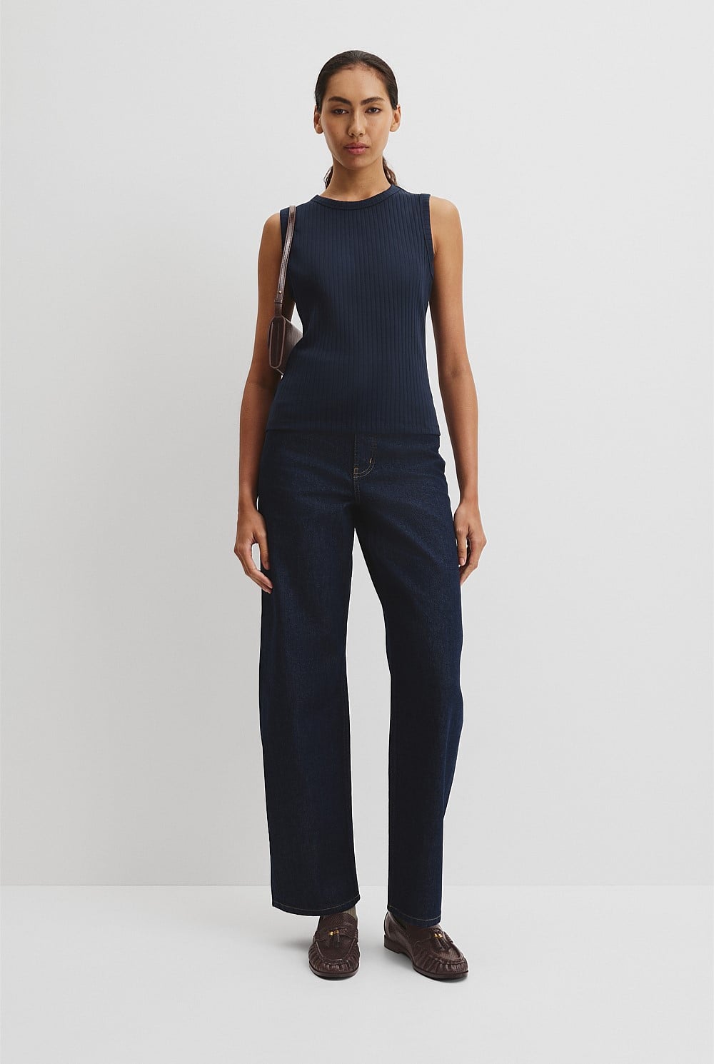 Australian Cotton Blend Fitted Rib Tank