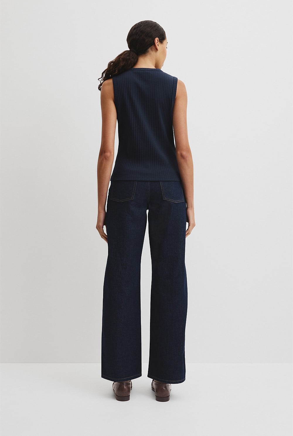 Australian Cotton Blend Fitted Rib Tank