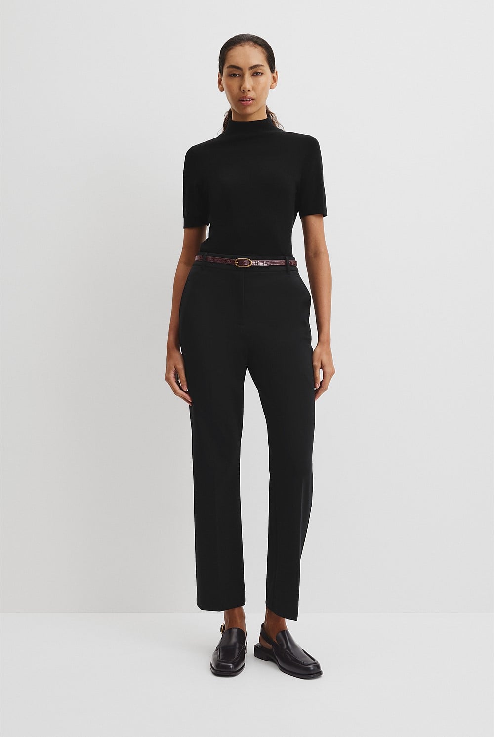 Short Sleeve Wool Silk Knit