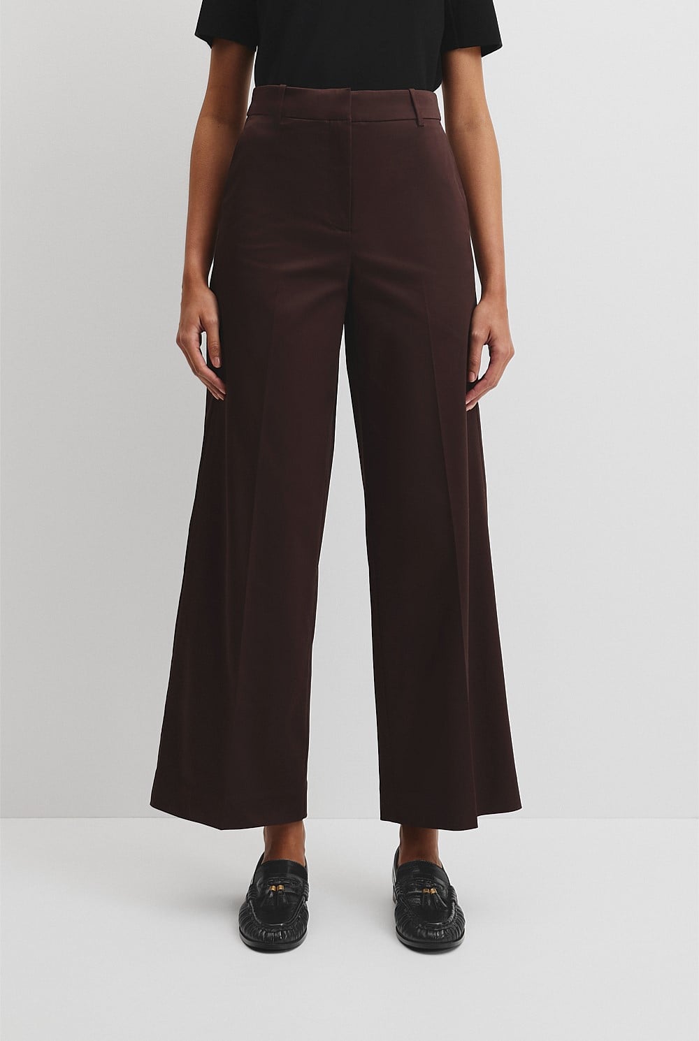 Cotton Sateen Wide Pant