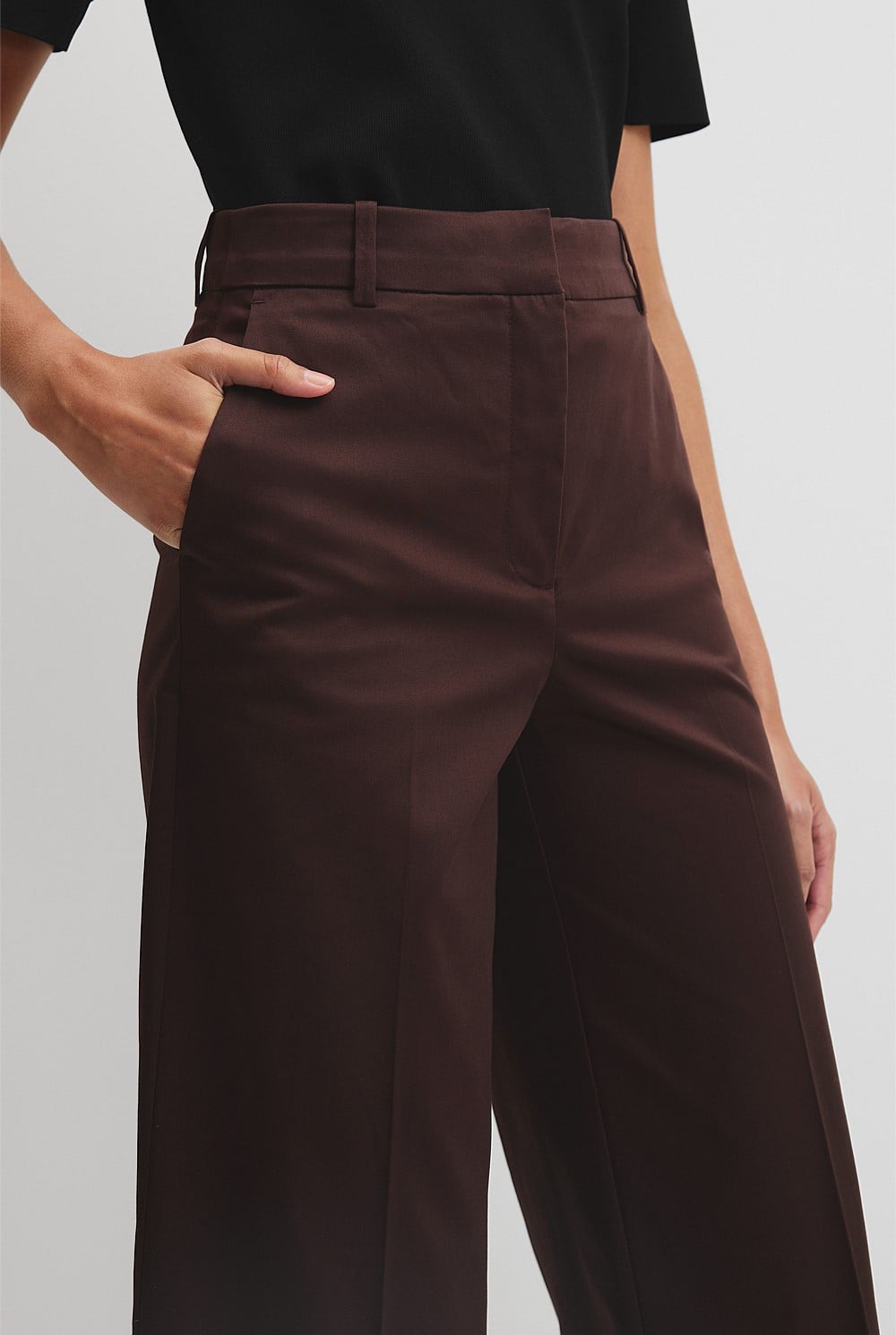 Cotton Sateen Wide Pant