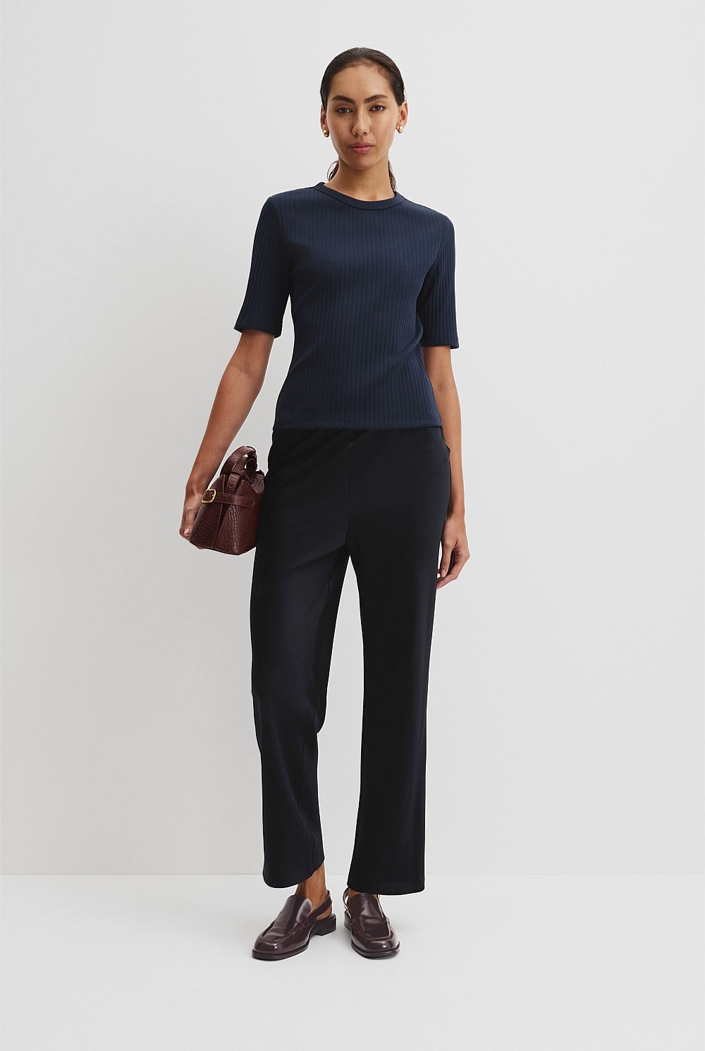 Australian Cotton Blend Short Sleeve Fitted T-Shirt