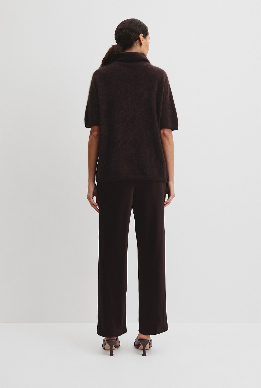 Short Sleeve Fluffy Knit