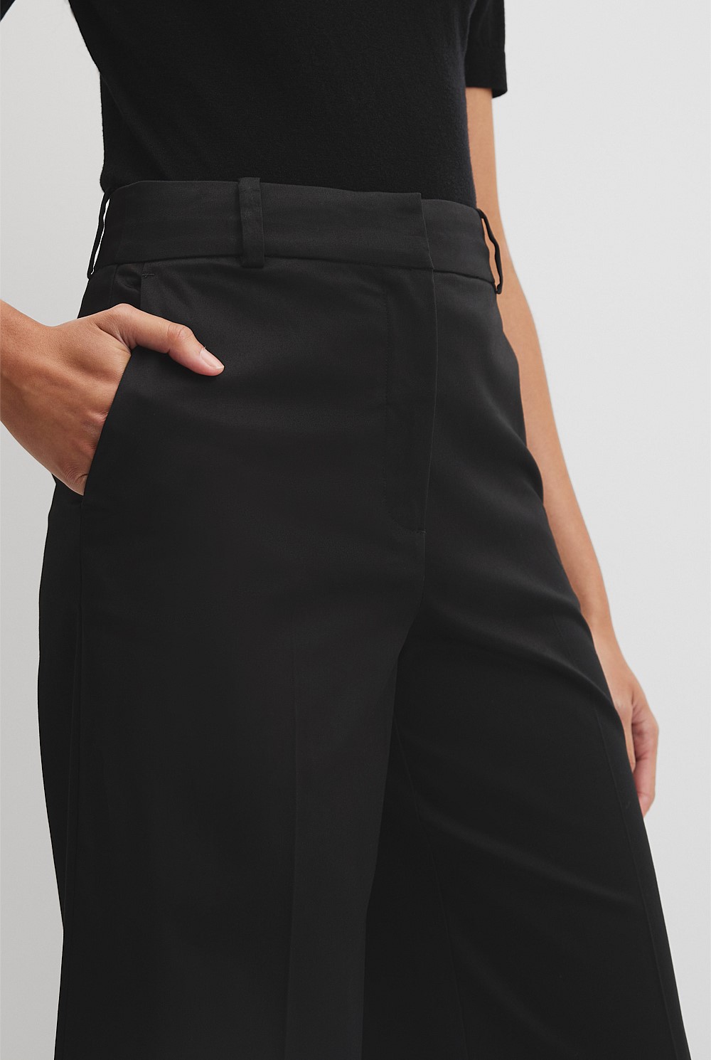 Cotton Sateen Wide Pant
