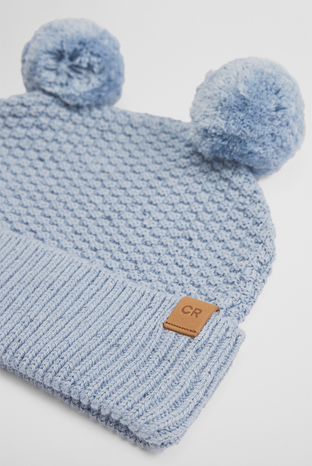Organically Grown Cotton Cord Pom Pom Knit Beanie