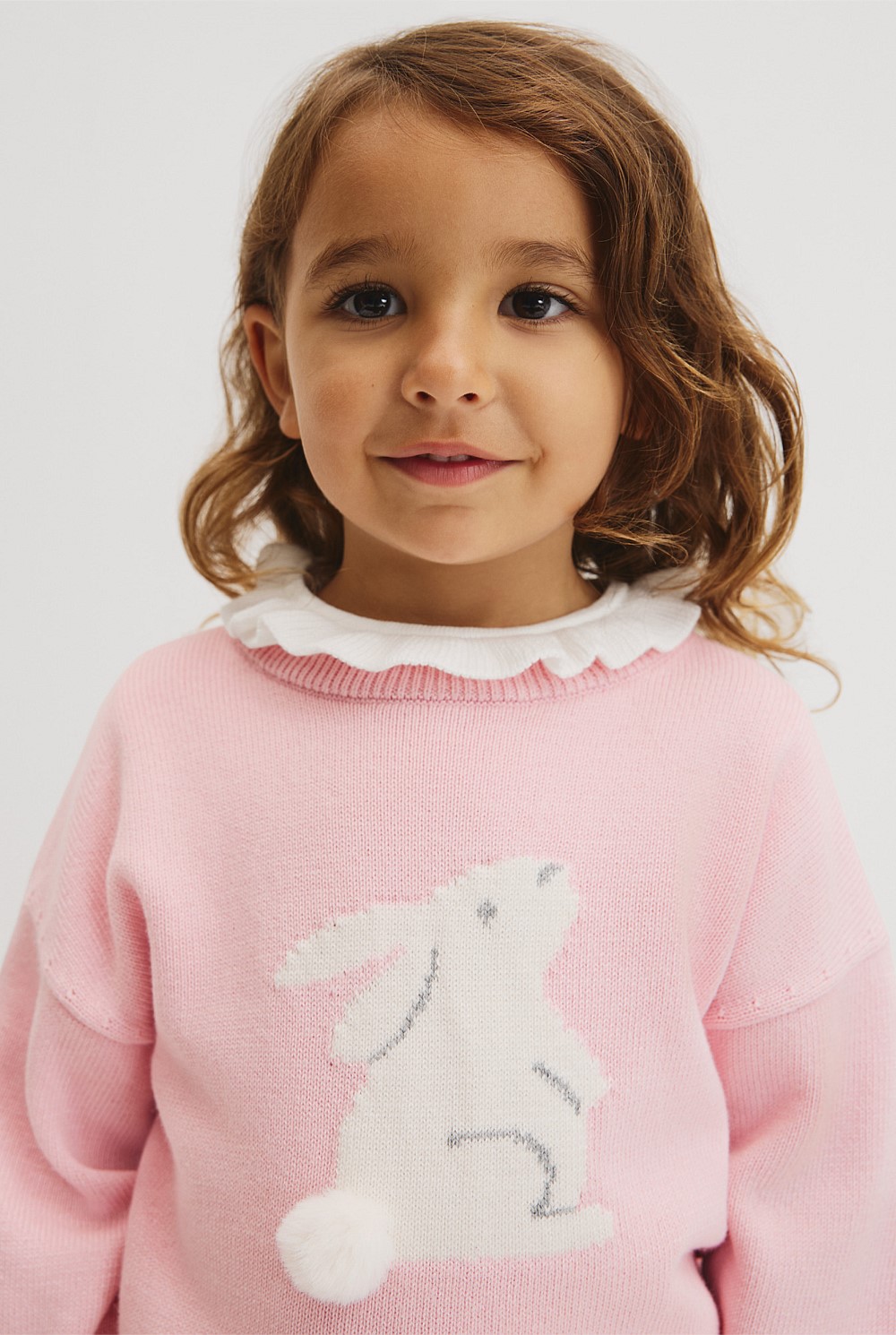 Organically Grown Cotton Blend Bunny Intarsia Knit