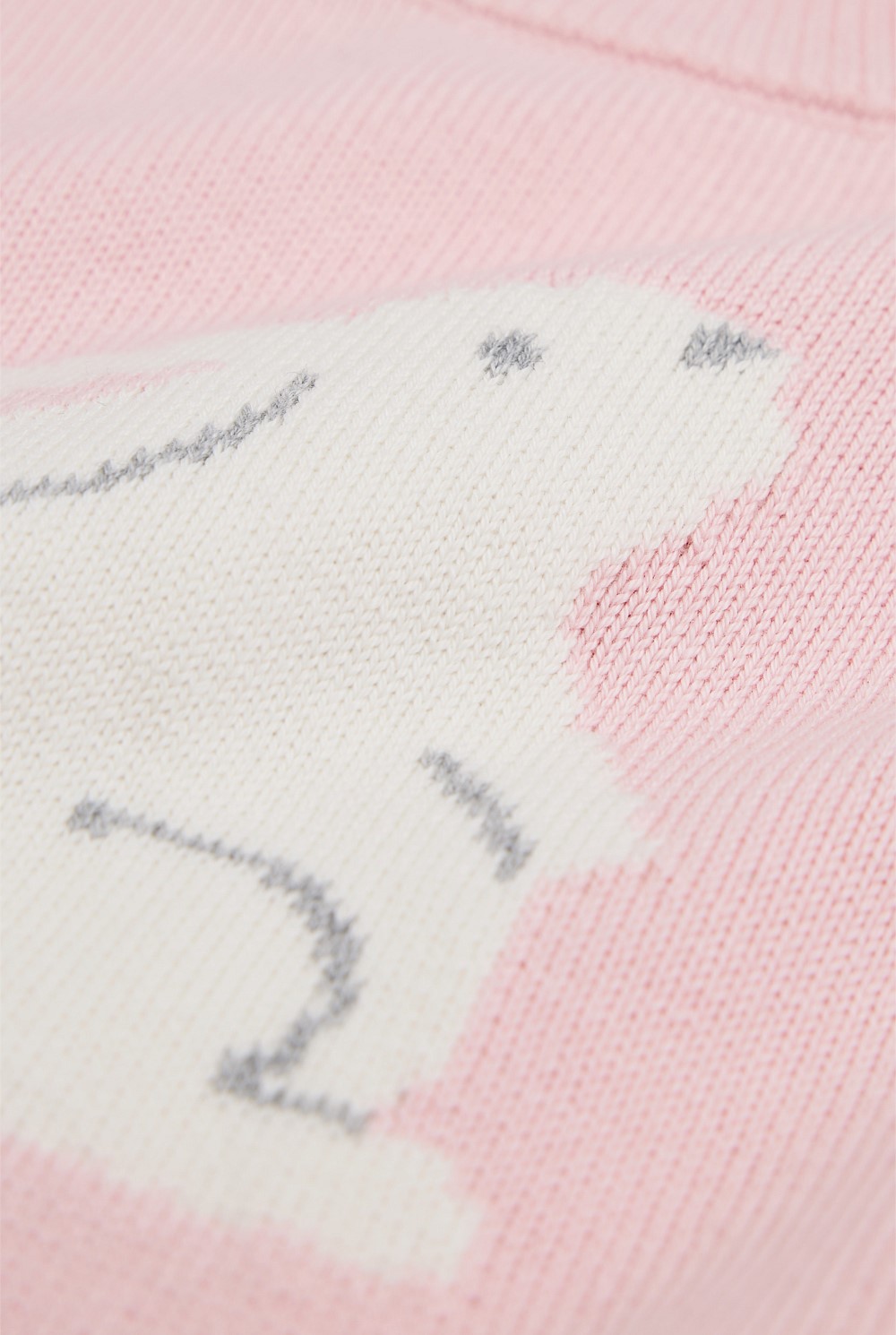 Organically Grown Cotton Blend Bunny Intarsia Knit